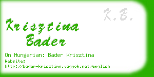 krisztina bader business card
